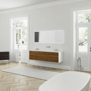 Copenhagen Chic 180 - MKII, Glacier White Corian® m/American Walnut