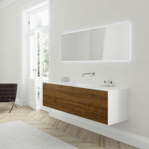 Copenhagen Chic 180 - MKII, Glacier White Corian® m/American Walnut