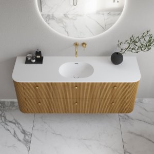 Noorwork 160 - Snedkermøbel i Natur Eg inkl. Mathvid Corian® Vaskebordplade