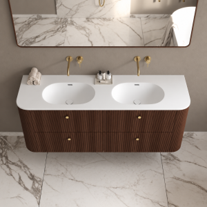 Noorwork 160D - Joinery in Walnut including Matt white Corian® sink top