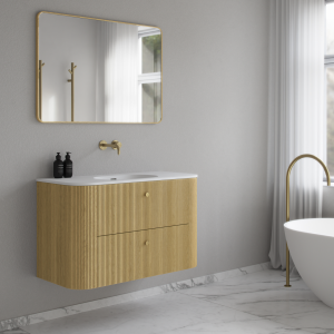 Noorwork 100 - Cabinetry in Light Natural Oak including Matt White Corian® Sink Top