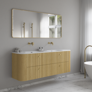Noorwork 160D - Snedkermøbel i Lys Natur Eg inkl. Mathvid Corian® Vaskebordplade