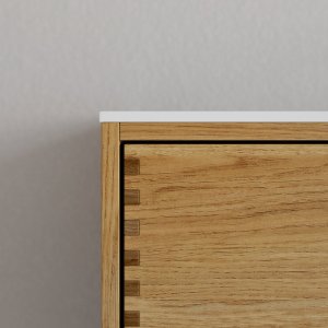 CPH Tapwork Soho 120 - MKIII, Fingertappet Snedkermøbel i Natur Eg inkl. Mathvid SolidTec® Vask
