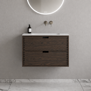 CPH Tapwork Soho 80 - MKIII, Fingertappet Snedkermøbel i Røget Eg inkl. Mathvid SolidTec® Vask
