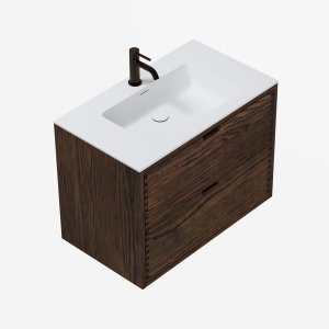 CPH Tapwork Soho 80 - MKIII, Fingertappet Snedkermøbel i Røget Eg inkl. Mathvid SolidTec® Vask