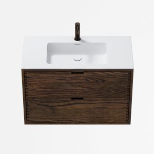 CPH Tapwork Soho 90 - MKIII, Fingertappet Snedkermøbel i Røget Eg inkl. Mathvid SolidTec® Vask