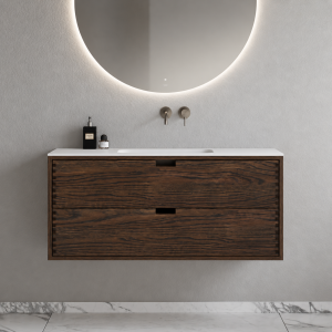CPH Tapwork Soho 120 - MKIII, Finger Tapped Cabinetry in Smoked Oak incl. Matt White SolidTec® Sink