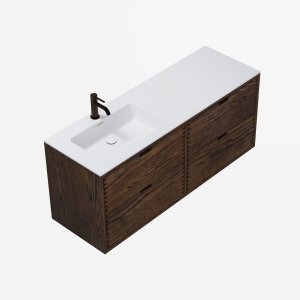 CPH Tapwork Soho 140L - MKIII, Fingertappet Snedkermøbel i Røget Eg inkl. Mathvid SolidTec® Vask