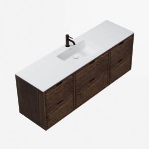 CPH Tapwork Soho 160 - MKIII, Fingertappet Snedkermøbel i Røget Eg inkl. Mathvid SolidTec® Vask