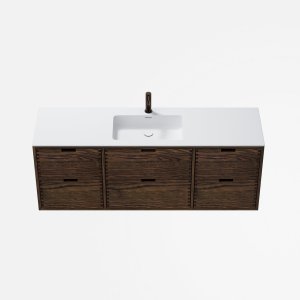 CPH Tapwork Soho 160 - MKIII, Fingertappet Snedkermøbel i Røget Eg inkl. Mathvid SolidTec® Vask