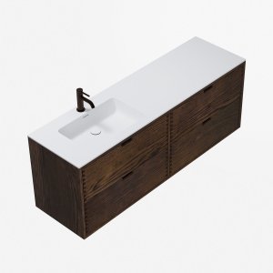 CPH Tapwork Soho 160L - MKIII, Fingertappet Snedkermøbel i Røget Eg inkl. Mathvid SolidTec® Vask