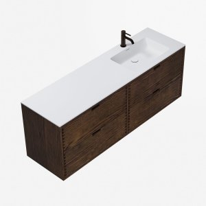 CPH Tapwork Soho 160R - MKIII, Fingertappet Snedkermøbel i Røget Eg inkl. Mathvid SolidTec® Vask