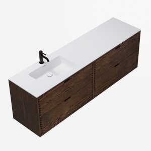 CPH Tapwork Soho 180L - MKIII, Fingertappet Snedkermøbel i Røget Eg inkl. Mathvid SolidTec® Vask