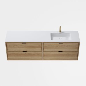 CPH Tapwork Soho 180R - MKIII, Fingertappet Snedkermøbel i Natur Eg inkl. Mathvid SolidTec® Vask