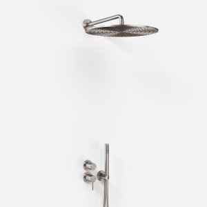 Semplice SBR901 S13 - Shower set Ø40 cm, Wall, PVD Brushed Steel