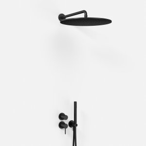 Semplice SBR901 S13 - Shower set Ø40 cm, Wall, Matte black