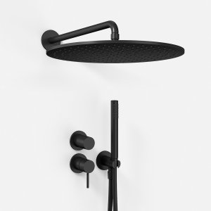 Semplice SBR901 S13 - Shower set Ø40 cm, Wall, Matte black