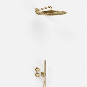 Semplice SBR901 S13 - Rain DeLuxe Ø40, Wall, PVD Brushed Brass