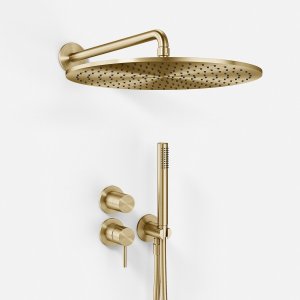 Semplice SBR901 S13 - Rain DeLuxe Ø40, Wall, PVD Brushed Brass