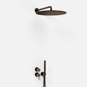 Semplice SBR901 S13 - Rain DeLuxe Ø40, Wall, Burnished Brass