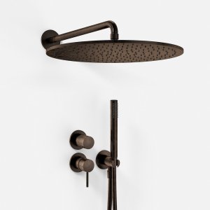 Semplice SBR901 S13 - Rain DeLuxe Ø40, Wall, Burnished Brass