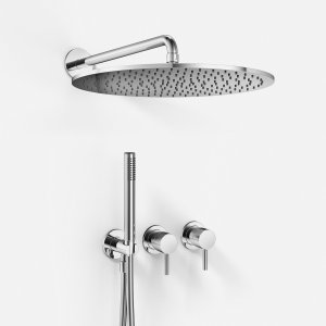 Semplice SBR801 S13 - Brusesæt Ø40 cm, Væg, Krom 