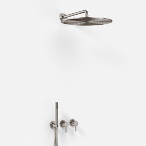 Semplice SBR801 S13 - Brusesæt Ø40 cm, Væg, PVD Børstet Stål