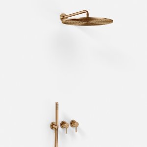 Semplice SBR801 S13 - Rain DeLuxe Ø40, Væg, PVD Børstet Kobber