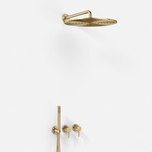 Semplice SBR801 S13 - Rain DeLuxe Ø40, Væg, PVD Børstet Messing