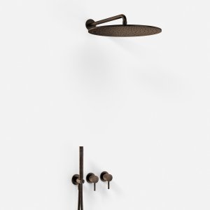 Semplice SBR801 S13 - Rain DeLuxe Ø40, Væg, Bruneret Messing