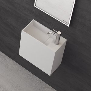 Block 40L - 40x20 cm, Vask til venstre Mathvid SolidTec®