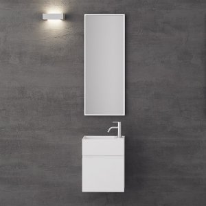 Compact 02L - Laundry cabinet 40x20, Matt White SolidTec®