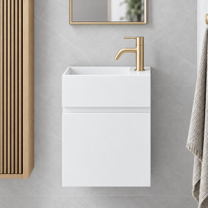 Compact 02L - Laundry cabinet 40x20, Matt White SolidTec®