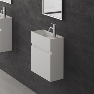 Compact 02L - Laundry cabinet 40x20, Matt White SolidTec®