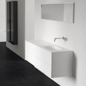 Block Soft 160R - Badmøbel 160x46 cm, Mathvid  m/SolidTec® vask til højre