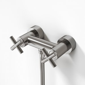 Fly Classic FBR204 - Shower mixer tap, PVD Brushed Steel