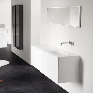 Block Soft 180R - Badmøbel 180x46 cm, Mathvid m/SolidTec® vask til højre