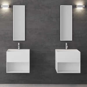 Boxo 55 - 55x40 Vask med opbevaring, Mathvid SolidTec®