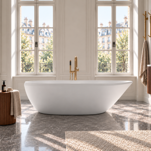Spazio 192 - Designer bathtub 192x110, Solid Matt white SolidTec®