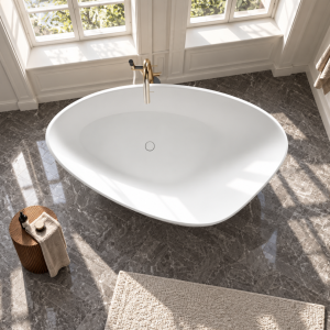 Spazio 192 - Designer bathtub 192x110, Solid Matt white SolidTec®