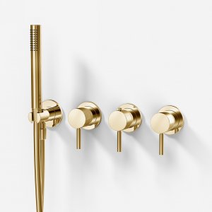 Semplice STB801 - Thermostat set, Polished Brass Natural