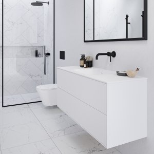 Pulcher Mood 120 Soft - Bathroom furniture 120x46 cm, Mathvid w/ SolidTec® sink
