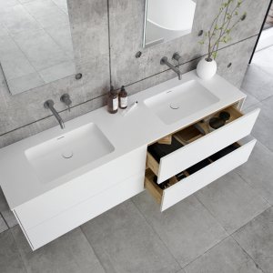Pulcher Mood 180D Soho - Bathroom furniture 180x46 cm, Mathvid w/ SolidTec® sink